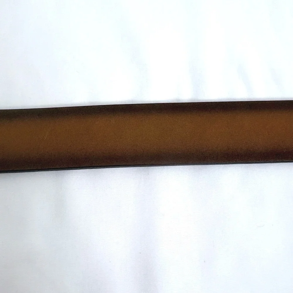Lebrutt Belt Brown Genuine Italian Leather Made in Canada Size 34 Ombre‎ 1.5in